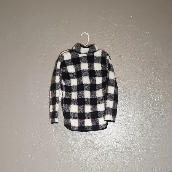 Epic Threads Black and White Checkered Fleece Pullover NWT Size 7 Warm Cozy - Picture 2 of 11